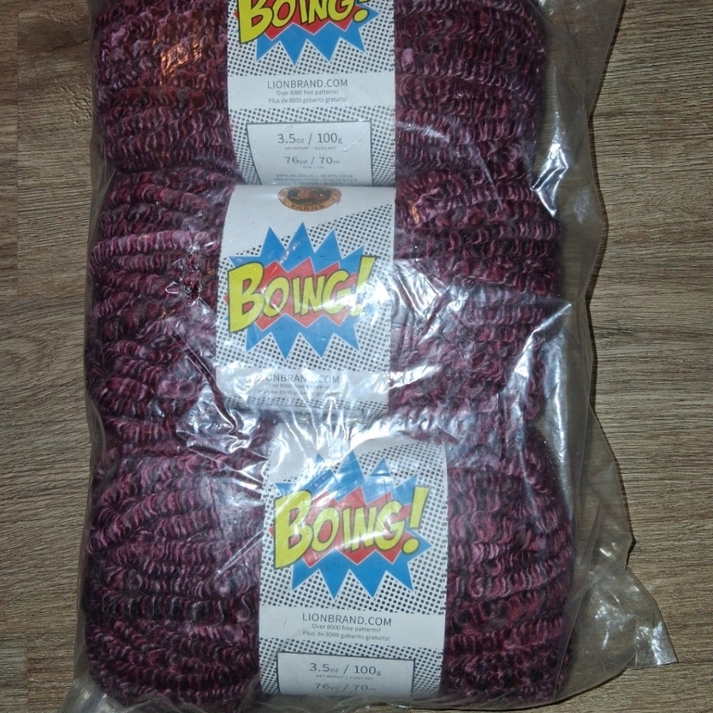 Lion Brand Burgundy Yarn
